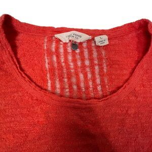Lucky Brand Sleeveless Shirt Eyelet Lace‎ Large Coral Open Knit Tank Top EUC